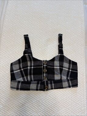 American Eagle Plaid Crop Top Bralette
